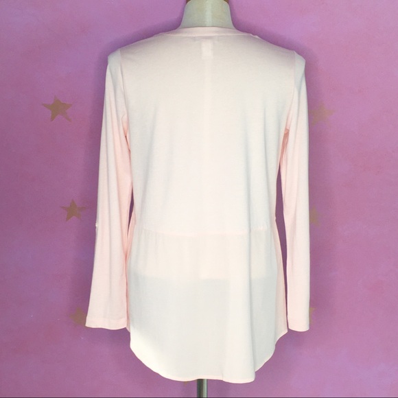 J. Jill Pink Button Tab Sleeve Round Neck Tunic XS - Picture 3 of 9